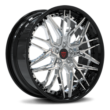 CUSTOM CHRYSLER 300S AFTERMARKET WHEELS-RV-T081-CUSTOM FORGED 2PC RIMS-CHROME AND BLACK